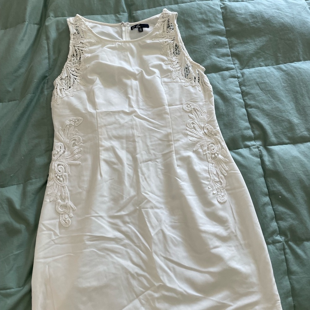 C. Luce Ivory Lace Mini Dress
